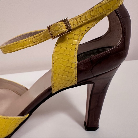 Dior Maryjane High Heels - Brown and Yellow Eu 36.5 - Picture 3 of 16